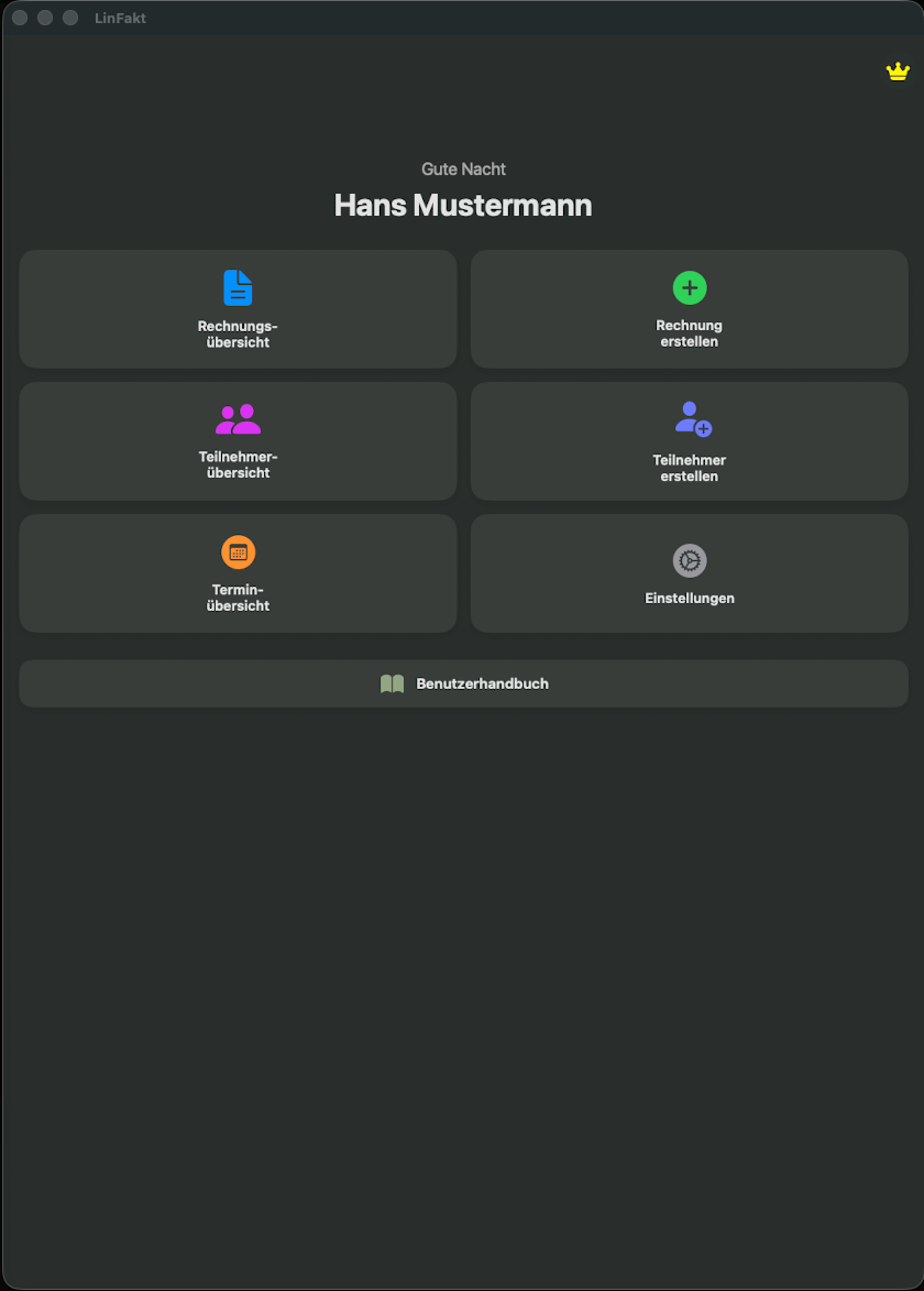 LinFakt Dashboard Übersicht